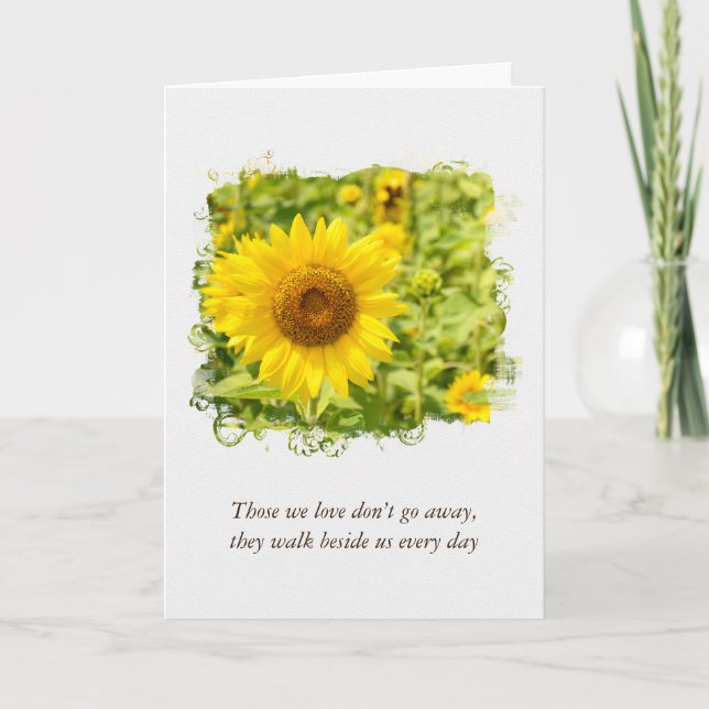 Gelbes SonnenblumenBeileid Karte (Vorderseite)