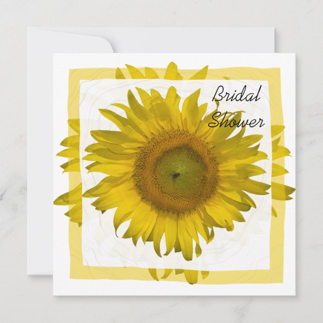Gelbes SonnenblumenBrautparty Einladung (Vorderseite)