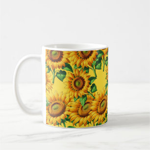 Gelbes Sonnenblumenmuster Kaffeetasse