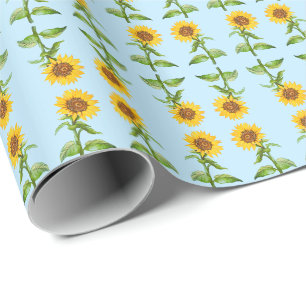 Gelbes Sonnenblumenpapier Geschenkpapier