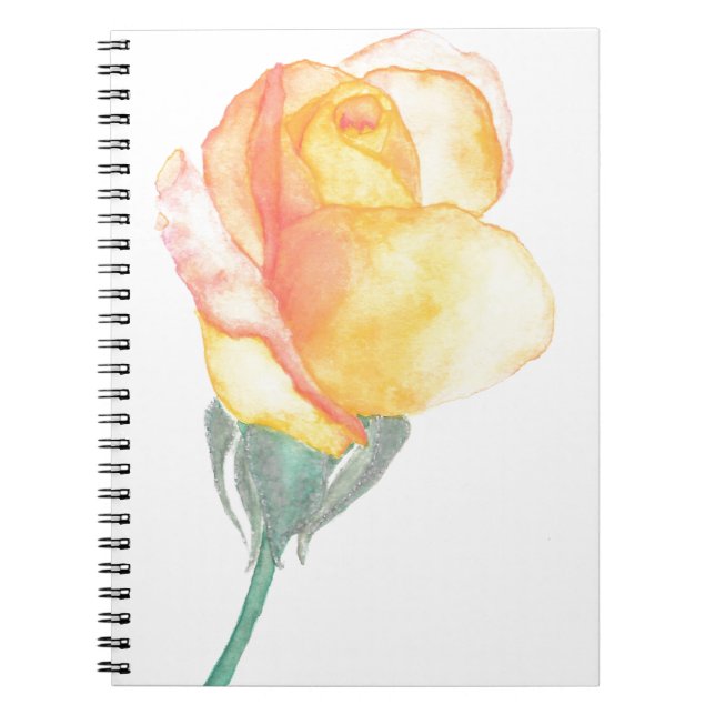 Gelbes Sonnenuntergang-Rosen-Notizbuch Notizblock (Vorderseite)