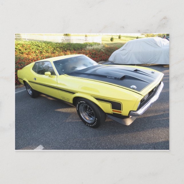 Gelbes Sportwagen Postkarte (Vorderseite)