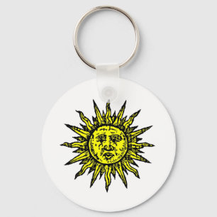 Gelbes Sun-Symbol Schlüsselanhänger