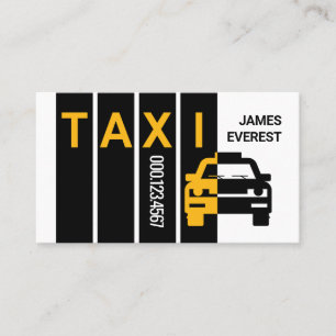 Gelbes Taxi-Auto auf Streifen Visitenkarte