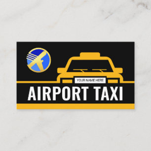 Gelbes Taxi Auto Flughafen Route Visitenkarte