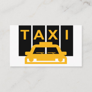 Gelbes Taxi Auto mit schwarzen Streifen Visitenkarte