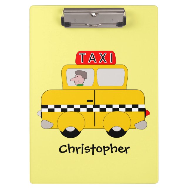Gelbes Taxi Klemmbrett (Vorderseite)