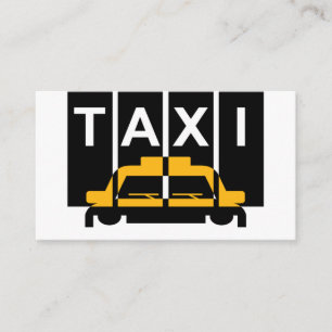 Gelbes Taxi Schwarze Streifen Visitenkarte