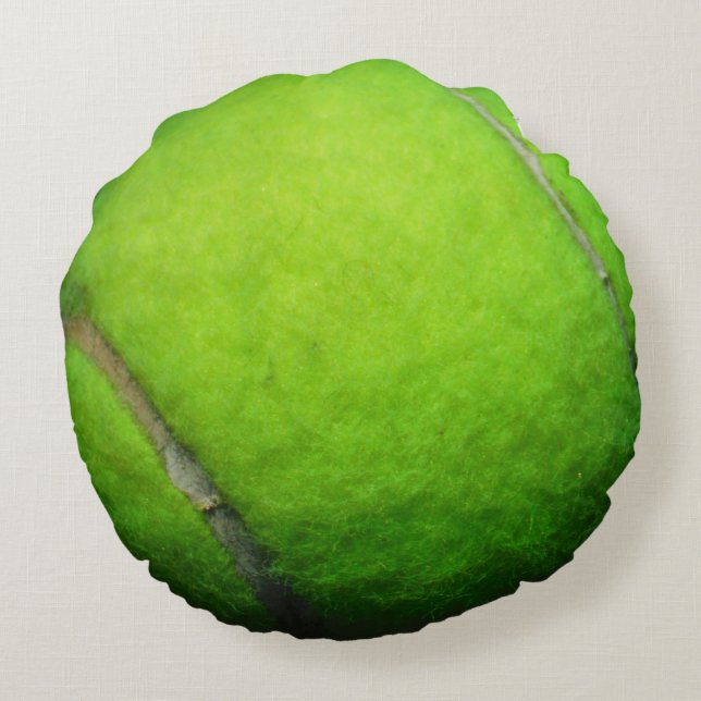 Gelbes Tennisball-Kissen Rundes Kissen (Rückseite)