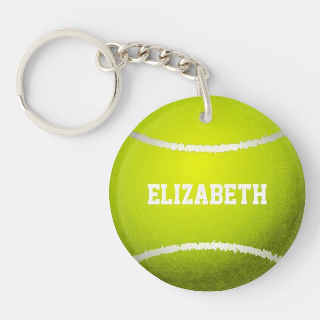 Gelbes Tennisball Schlüsselanhänger (Vorderseite)