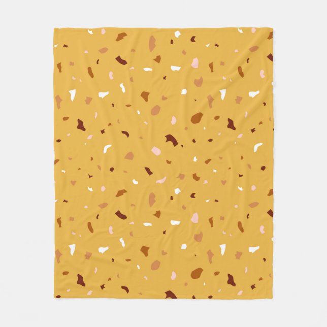 Gelbes Terrazzo-Muster Fleecedecke (Vorderseite)
