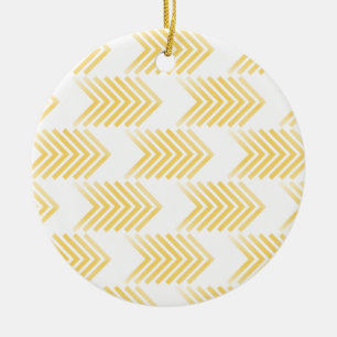 Gelbes Tribal Arrow Muster Keramik Ornament