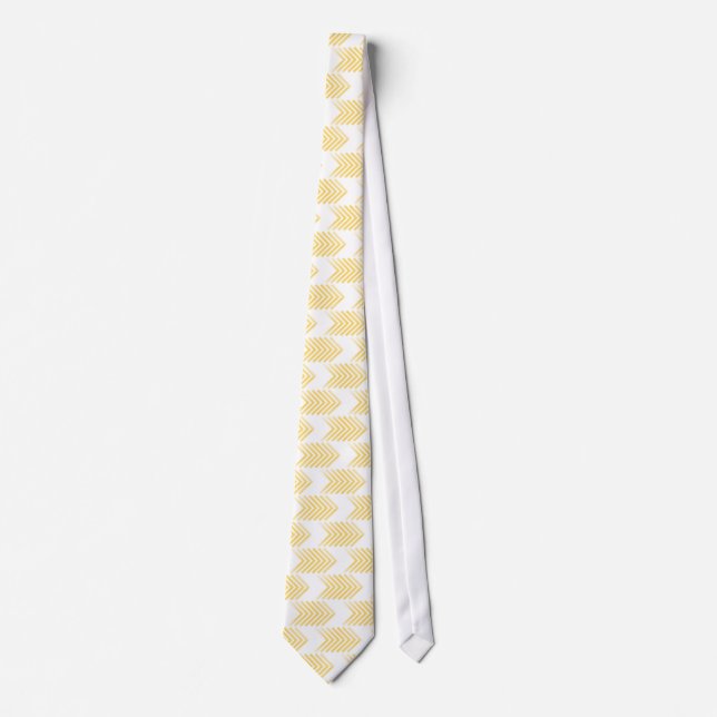 Gelbes Tribal Arrow Muster Krawatte (Vorderseite)