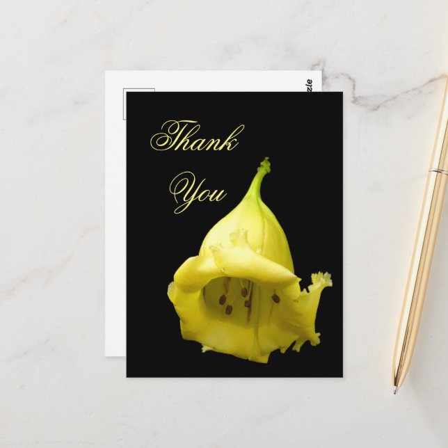 Gelbes tropisches Blossom Postkarte (Vorderseite/Rückseite Beispiel)