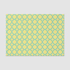 Gelbes und Aquamarines marokkanisches Muster Seidenpapier