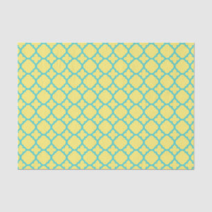Gelbes und Aquamarines marokkanisches Muster Seidenpapier