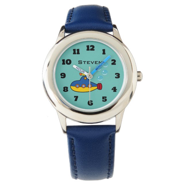 Gelbes und blaues Spielzeug mit Wasserblasen Armbanduhr (Vorderseite)