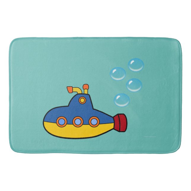 Gelbes und blaues Spielzeug mit Wasserblasen Badematte (Vorderseite)