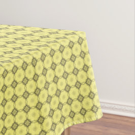 Gelbes und grau gepolstertes Diamantquadrat-Muster Tischdecke