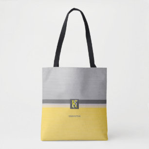 Gelbes und graues Initialen-Monogramm des Tasche