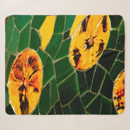 Gelbes und grünes spanisches Mosaik Sherpadecke