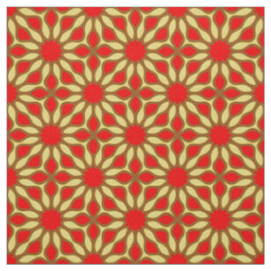 Gelbes und rotes elegantes Mosaikmuster Stoff