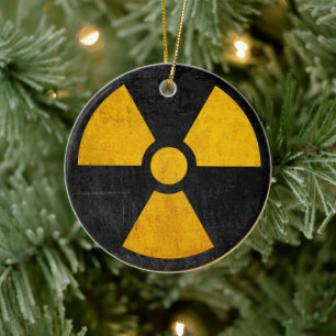 Gelbes und schwarzes Getreide mit radioaktivem Nuk Keramik Ornament