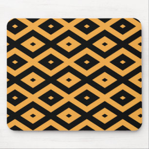 Gelbes und schwarzes Rautenmuster Mousepad