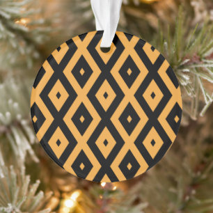 Gelbes und schwarzes Rautenmuster Ornament