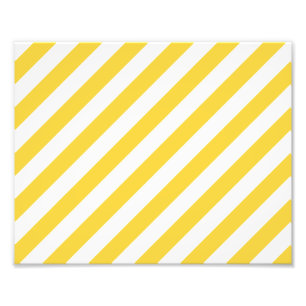 Gelbes und weißes diagonales Streifen-Muster Fotodruck