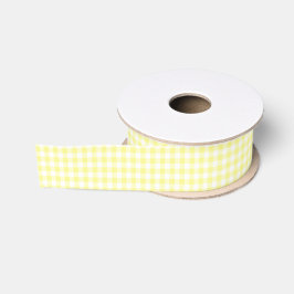 Gelbes und weißes Gingham-Muster-Band Ripsband