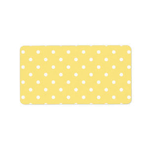 Gelbes und weißes Tupfen-Muster Adressaufkleber