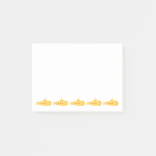Gelbes Unterseeboot Post-it Klebezettel