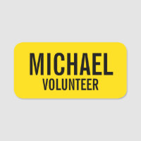 Gelbes Volunteer Abzeichen mit Individuelle Name