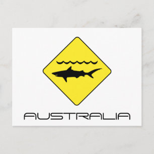 Gelbes Warnschild in Australien Postkarte