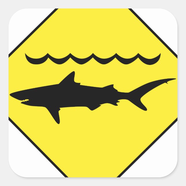 Gelbes Warnschild Quadratischer Aufkleber (Vorderseite)