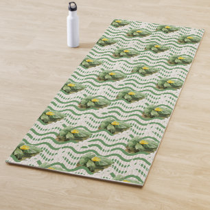 gelbes Wasserlilie geometrisches Muster Yogamatte