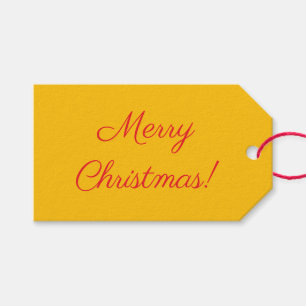 Gelbes Weihnachtsgeschenk Etikett Geschenkanhänger