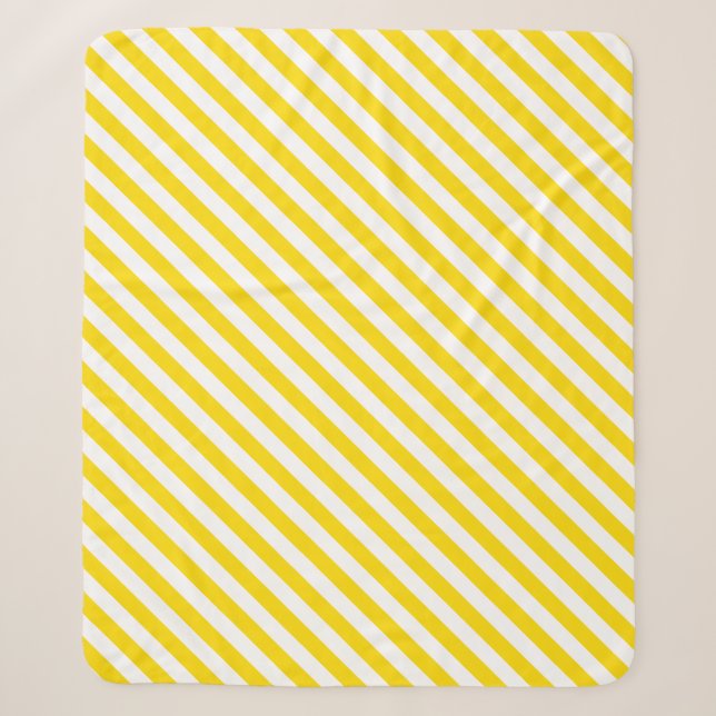 Gelbes weiß gestreiftes Template Modernes Dekorati Sherpadecke (Vorderseite)