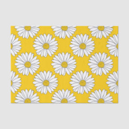 Gelbes weißes Daisy Muster 2 Seidenpapier