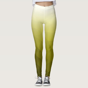 Gelbes weißes Gradient Geometrisches Mesh Muster Leggings
