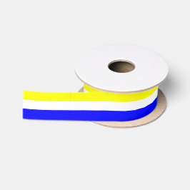 Gelbes weißes und Blau-Gestreiftes Satin-Band Satinband
