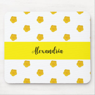 Gelbes Wildblumen-Foto-Name Mousepad