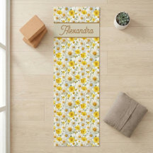 Gelbes Wildblumenmuster-Monogramm-Name