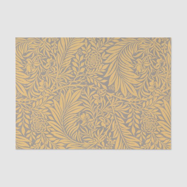 GELBES William Morris-FARN-MUSTER Seidenpapier (Vorderseite)