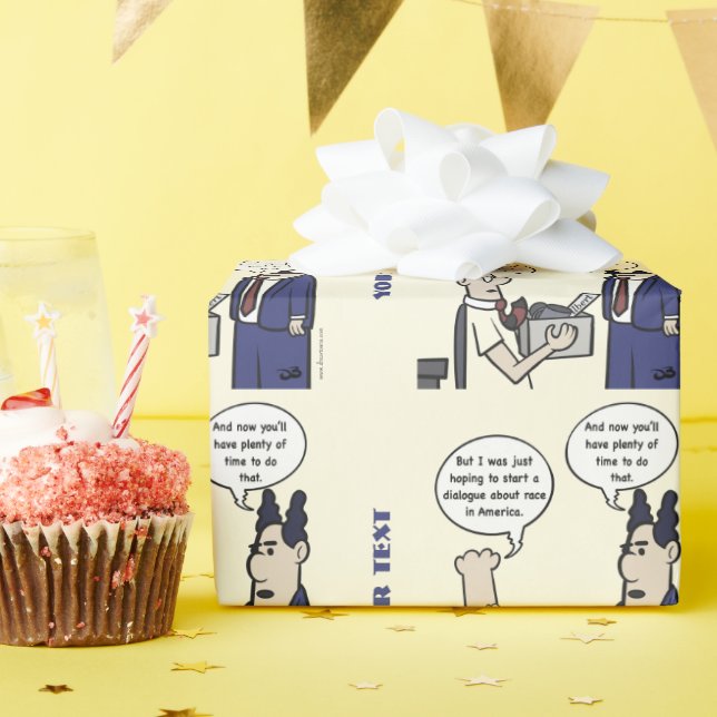 Gelbes Wrapper aus Cartoon Geschenkpapier (Geburtstagsparty)