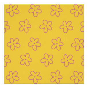 Gelbes Y2K-Bold-Wildblumen-Vibrant-Spring-Art Poster