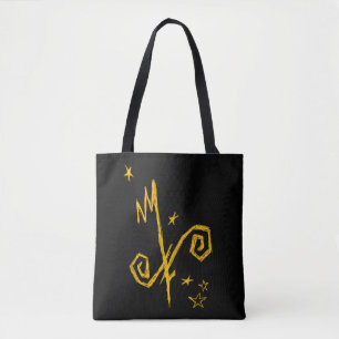 Gelbes Zeichen und Gedicht Tote Tasche
