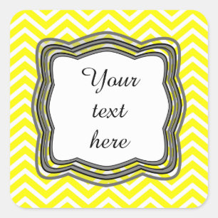 Gelbes Zickzack Etikett Quadratischer Aufkleber