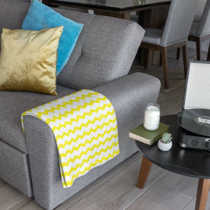 Gelbes Zickzack Fleecedecke